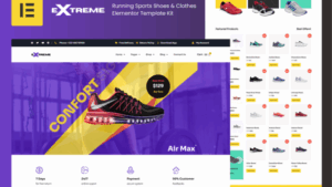 Extreme - Running Sports Shoes & Clothes Elementor Template Kit [Activated]