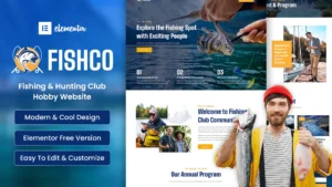 Fishco - Fishing & Hunting Club Hobby Elementor Template Kit