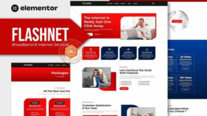 Flashnet - Broadband & Telecom Internet Provider Elementor Template kit