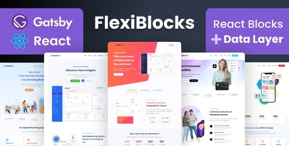 FlexiBlocks v4.0.0 React Gatsby Landing Page Templates