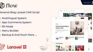 Fixed* Flow v2.11 Laravel Personal Multilingual Blog Script