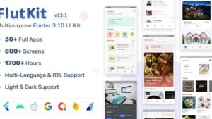 FlutKit (v15.0) Flutter UI Kit