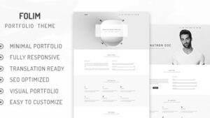 Folim v2.0.1 Clean Minimalist Portfolio WordPress Theme