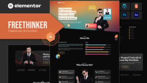 Freethinker - Freelancer & Portfolio Elementor Template Kit