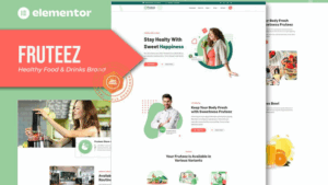 Fruteez - Healthy Food & Drinks Brand Elementor Template Kit