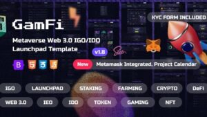 GamFi (v1.9) Metaverse Web3 IGO/IDO Token Launchpad Figma Template