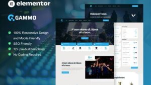 Gammo - Esports Team & Gaming Elementor Pro Template Kit