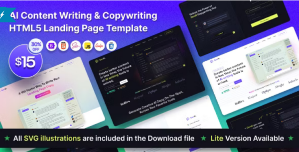 GenAI v1.2 - AI Based Copywriting and Content Writing Landing Page Template