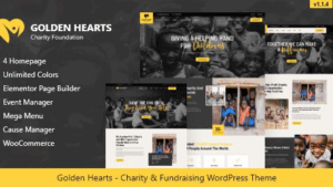 Golden Hearts v1.0.8 Fundraising & Charity WordPress Theme