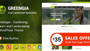 Greengia v2.5 Gardening, Lawn and Landscaping WordPress Theme