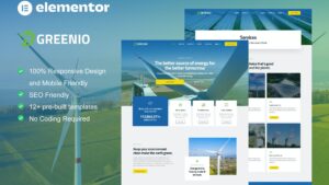 Greenio - Green Energy & Technology Company Elementor Template Kit