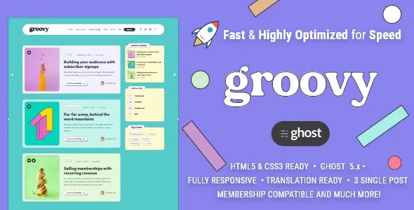 Groovy v1.4.1 Modern & Lightweight Blog for Ghost