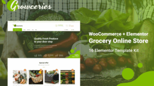 Growceries - Food & Grocery Store Elementor Template Kit