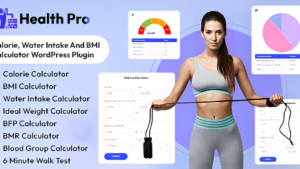 Health Pro (v1.0.7) Calorie, Water Intake And BMI Calculator WordPress Plugin