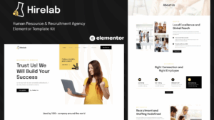Hirelab - Human Resource & Recruitment Agency Elementor Template Kit