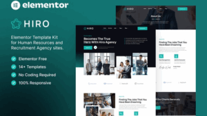 Hiro - Human Resources & Recruitment Agency Elementor Template Kit