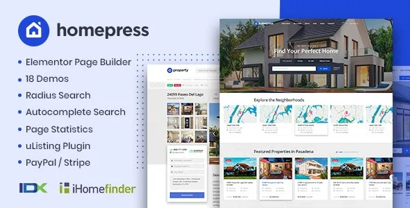 HomePress (v1.3.10) Real Estate WordPress Theme