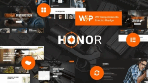 Honor (v2.3.0) Shooting Club and Weapon Shop WordPress Theme