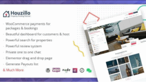 Houzillo v1.0.6 Bookings and Rental WordPress Theme