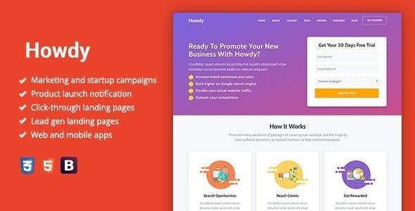 Howdy v1.1.8 Multipurpose High-Converting Landing Page WordPress Theme