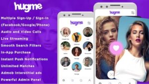 Hugme v1.6 Android Native Dating App with Audio Video Calls and Live Streaming