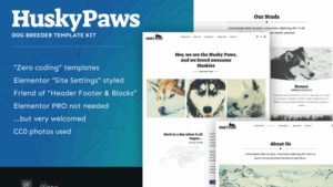 HuskyPaws - Dog Breeder Elementor Template Kit