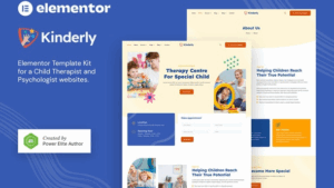 Kinderly – Child Therapist & Psychologist Elementor Template Kit