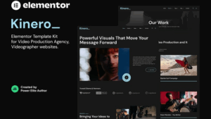 Kinerio - Video Production Agency Elementor Template Kit