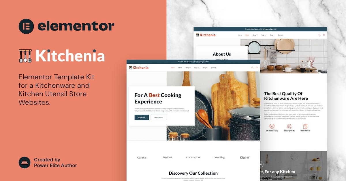 Kitchenia - Kitchenware & Cooking Utensils Store Template Kit