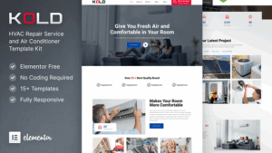 Kold – Air Conditioner & HVAC Repair Service Elementor Template Kit