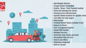 LaraRent v2.5 Multipurpose Vehicle Rental System Laravel Script