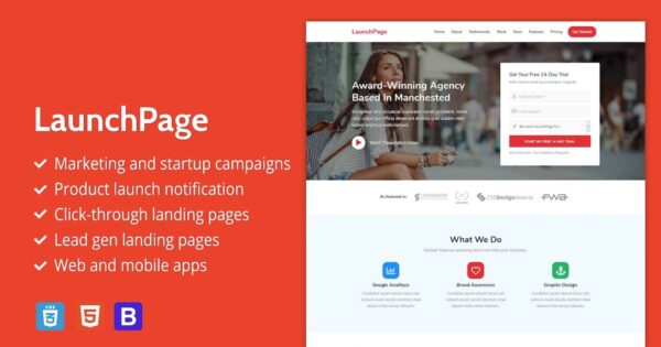LaunchPage - Premium HTML Landing Page Template