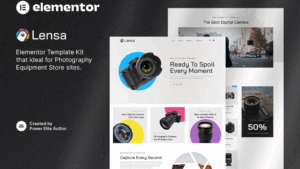 Lensa - Camera & Photography Equipment Store Elementor Template Kit