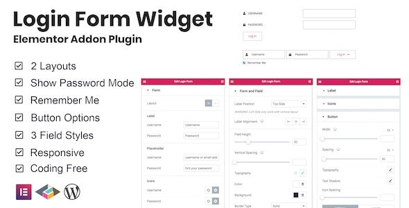 Login Form Widget v1.0.2 Elementor Addon Plugin