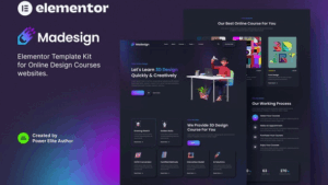 Madesign - Online Design Courses Elementor Template Kit