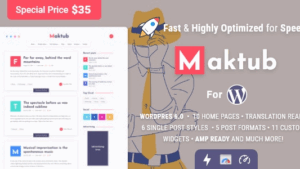 Maktub (v2.0.6) Minimal & Lightweight Blog for WordPress [Activated]
