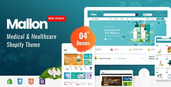 Mallon v1.0.1 Medical Store, Health Shop eCommerce Shopify Theme