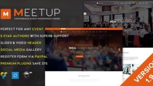 Meetup (v1.9.8) Conference Event WordPress Theme