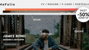 Mefolio v1.3 Ajax Resume WordPress Theme