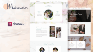 Memoir - Wedding Event & Party Organizer Elementor Template Kit