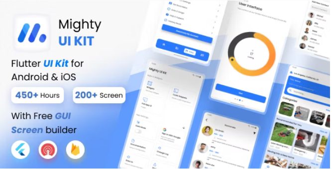 MightyUIKit Flutter 2.0 UI Kit with Screen Builder v3.13.0