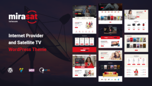 Mirasat (version 16 July 2024) Internet Provider and Satellite TV WordPress Theme
