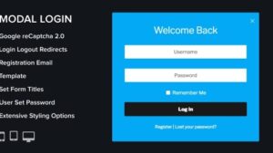 Modal Login Register Forgotten v2.0.5 WordPress Plugin