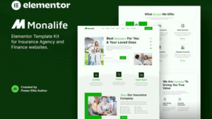 Monalife - Insurance Agency & Finance Elementor Template Kit