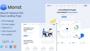 Monst (v5.0) NextJS Tailwind CSS landing page