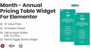 Month v1.2.3 Annual Pricing Table Widget For Elementor