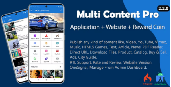 Multi Content Pro (Application and Website) v2.4.0