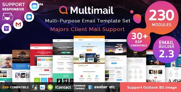 Multimail (21 March 2022) Responsive Mailchimp Email Template Set + Builder online