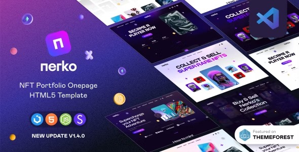 Nerko v1.3.1 NFT Portfolio Onepage Template