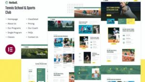 Netball - Tennis School & Sports Club Elementor Template Kit